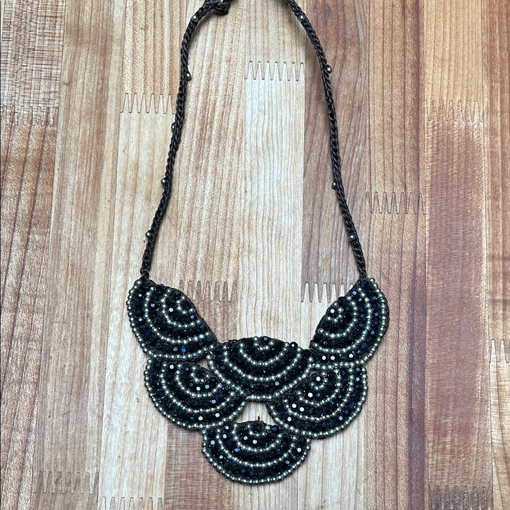 Elegant Black and Silver Beaded Necklace